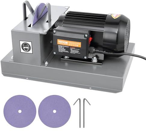 VEVOR - Affilacoltelli per tosaerba - Smerigliatrice da 2/3 HP da 500 W con ruota in ceramica da 7 pollici, affilatrice alta/bassa, lame piatte e Gator