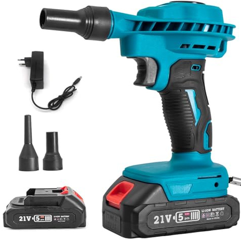 Soplador de Hojas, Mulcort 31000r/min Soplador Eléctrico, Batería de 2 * 2000 mAh, 20 V Soplador de Polvo Doméstico, Ventilador Eléctrico para Soplar Nieve, Polvo, Hojas Caídas, etc.