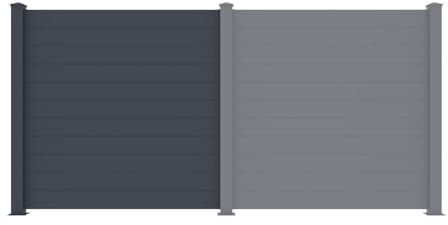 Sichtschutzzaun zum Aufstellen - Anbauelement - 182 x 178,3 - Aluminium - Anthrazit - OTAVIO