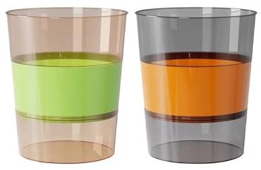 Corbeille à Papier Corbeille à papier ronde en plastique de couleur assortie, idéale for le salon, la chambre à coucher, la salle de bain. Lot de deux corbeilles à papier orange et vert Poubelle De Bu