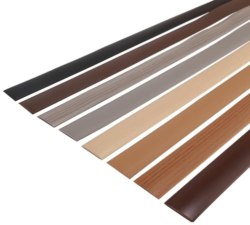 Selbstklebender Vinylbodenübergangsstreifen 5x100cm Übergangsprofil, Laminatbodenstreifen Flacher Bodentrennstreifen Zum Verbinden Von Bodenlücken Abdeckleiste Für Fliesen, Holz, Laminat(Brown,4*100cm