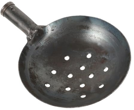 Didiseaon Large Iron Round Ladle Cleaning Scoop for Drainage and Chicken Coop, Heavy Duty Dredging Sifting Tool Perforated Head, Suitable for Garden and Sewer Mud Removal