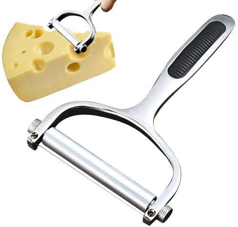 Cortador de queso duro, cortador de queso con alambre antiadherente | Afeitadora de queso manual precisa para quesos duros y blandos, cortador de queso portátil compacto de acero inoxidable,
