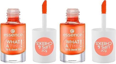 Essence Cosmetics What A Tint, Tinte Para Labios Y Mejillas, De Larga Duración, Resultado Inmediato, Natural, 4.9 ml (Paquete de 2)