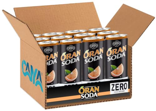 Oransoda ZERO Aranciata Originale Italiana, Oran Soda con Arance Siciliane Senza Zuccheri 330ml (EDIZIONE 2025) [PACK con 12 Lattine]