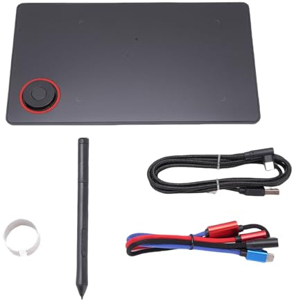 Zunate Graphics Drawing Tablet, 5080LPI Digital Art Tablet with Non Battery Pen 8192 Level Pressure, for for Mac, for Android PC Drawing Writing Online Teaching