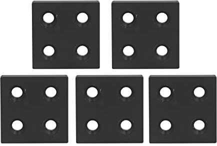 Grcfumo 5 Pcs Aluminum Profile End Cap, Double Grooves End Cover, Profile End Cap, Profile Cover Plate for frame structures, 3D Printers, and 3D Engraving Machines (Black)