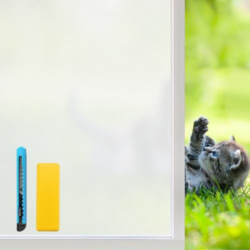 Niviy Window Film Privacy, Frosted Privacy Film for Glass Windows - Self Adhesive Static Cling Frosting films Tint Stickers for Home Bathroom Office 44.5x400cm