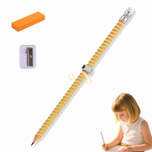Felixura Adhd Pencils for Kids,Threaded Pencils for Adhd with Sliding Nut,Threaded Pencil for Adhdwith Eraser & Sharpener,Fidget Pencil for Focus & Calming,Special Education Must-Have (1)