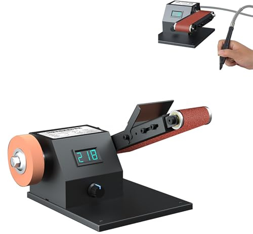 CAOJS 800W High Power Mini Belt Sander, Multi-Function Bench Grinder, 50MM Widened Belt & Flexible Shaft Engraving, Electric Sanding Machine Knife Sharpener for Detailed Woodworking and Handmade