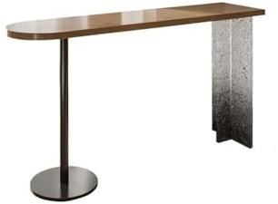 Bartabeller Barbord i furu vardagsrummet, långt halvcirkelformat soffbord for trånga utrymmen Bar Bordets Högbord(120 * 40 * 105cm)