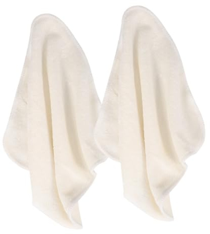 BCOATH 2 Pièces Chiffons de Nettoyage Visage Fibre de Bambou Réutilisables Serviettes Exfoliantes Absorbantes Écologiques pour Soins Du Visage et Voyage