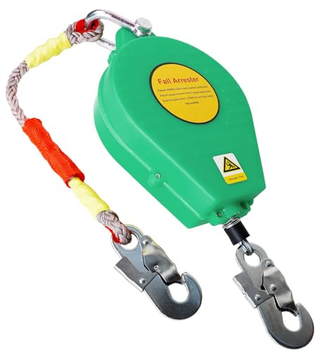 Aocay Höhensicherungsgerät Absturzsicherung 3m/5m/7m/10m/15m/20m(Grün,5m) | Auffanggurt Absturzsicherung Dachdecker 150kg, Fallstop Absturzsicherung Einziehbar für Dacharbeiten und Höhenarbeiten