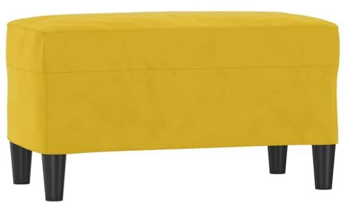 Augerlite Sitzbank Gelb Samt 70x35x41 cm Polsterbank Flurbank Wohnzimmerbank Schmalbank Esszimmerbank Gartenbank für Komfortables Sitzen und vielseitige Nutzung