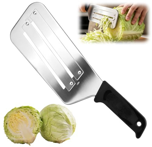 Kålstrimlare för Coleslaw, Surkål och Kimchi Grönsaksskärare i Rostfritt Stål med Dubbla Blad Salladsstrimlare Mandolinskivare för Frukt och Grönsaker Kökspreparat