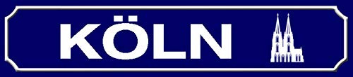 Schatzmix Blechschild Straßenschild Köln Stadt mit Dom Metallschild 46x10 cm Wanddeko tin Sign