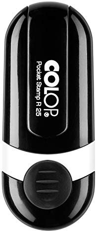 Stempel Colop Pocket Stamp R 25 custom (ø25 mm - 4 Zeilen) mit individueller Textplatte Farbe Schwarz