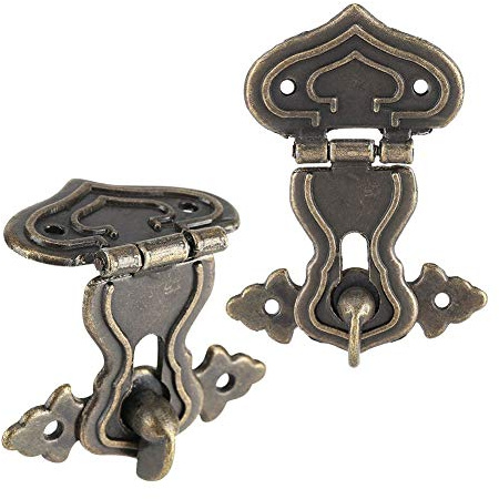 10 Sätze Antike Dekorative Haspe, Retro Haspen Riegel, Scharniere Antik. für Vintage-Holzkisten Schmuckschatullen Geschenkboxen Weinkisten Hochzeitskarten Erinnerungskisten Werkzeugkästen