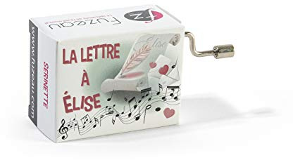 Fuzeau - Boîte À Musique « Lettre À Élise » – Serinette Mécanisme Manuel À Manivelle – Caisse Bois Pao Rose – Mélodie Classique Fidèle – Décorative Et Ludique – Enfant Dès 3 Ans - Réf. 78137