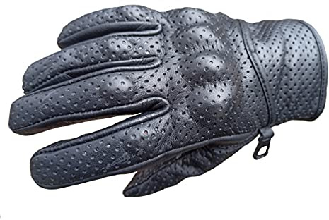 L&J Leder MOTORRADHANDSCHUHE Biker Motorrad Handschuhe - ECHTES Rindleder, Biker Chopper Motorrad