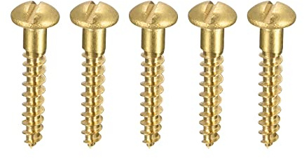 sourcing map 100 Stück Schlitz Rundkopf Holzschrauben M3,5 x 20mm Messing Blechschraube Halbrundkopf Linsenkopfschrauben