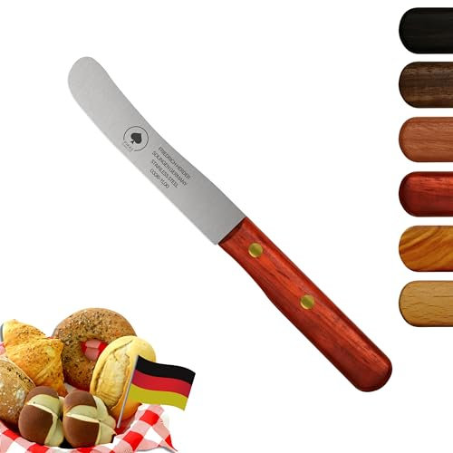 PIKAS - Solingen Messer mit edlem Padouk Holzgriff, Premium Buckelmesser mit rostfreier Klinge aus Chrom-Stahl, extra scharfes Küchenmesser dank Dünnschliff & Handabzug, Made in Germany