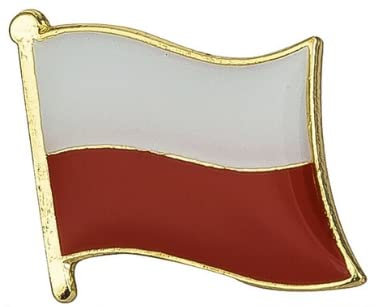 Poland Polish National Flag Metal Diplomat Enamel Pin Badge Lapel – 1.9cm x 1.6cm – Hard Enamel Polish Flag Badge – Patriotic Poland Lapel Accessory for Jacket, Hat, or Backpack