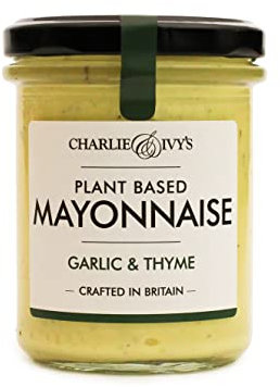 Charlie & Ivy's Garlic & Thyme Plant Based Mayonnaise 190g - Crafted in Britain - Artisan Vegan Mayonnaise