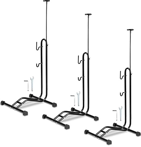 Yakimz Soporte de Bicicleta de Pie, 20 a 29 pulgadas, Soporte de suelo para bicicletas, Soporte de Pie para Rueda Delantera o Rueda Trasera, Soporte de Tienda para Bicicletas, para Garaje, 3 piezas