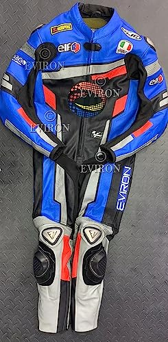Motorrad 1 Stück Lederkombi Neues Multicolor Design (Schwarz & Blau, Custom (5 Tage zusätzliche Zeit))