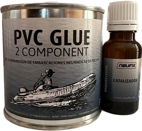 Kit de Pegamento de PVC Profesional para Reparación de Zodiac, Cola de 2 Componentes, 250ml - Cola PVC y Catalizador, Fácil Aplicación (Blanco)