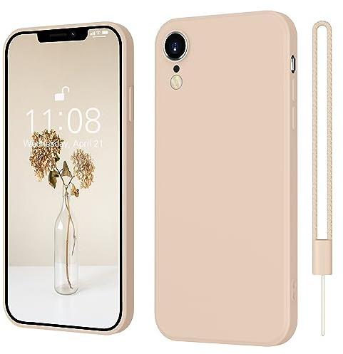 ElestBela iPhone XR Hülle Silikon Case Ultra Dünn Slim mit Microfiber, Kratzfeste Rundumschutz Case Schutzhülle Hülle für iPhone XR 6.1'' Khaki