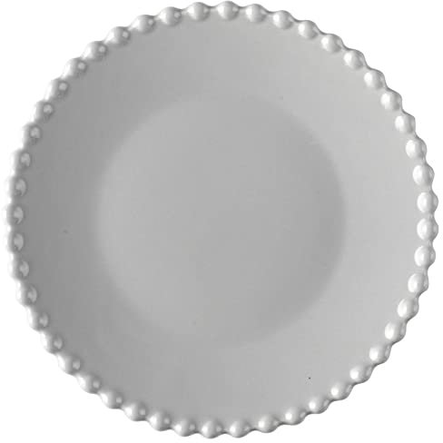 OQHAIR Assiettes Blanches en céramique, Ensemble d'assiettes à dîner en Forme de Perle, Plateau à Fruits, Assiette à dîner, Soupe, Outils de Cuisine