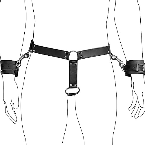 FOCICE Leder String Tanga Herren Mit Handschellen Penisring Männer Keuschheitsgürtel Mit Cock Ring Sex Erotisch Bondage Fetisch Sexspielzeug Für Paare Extrem