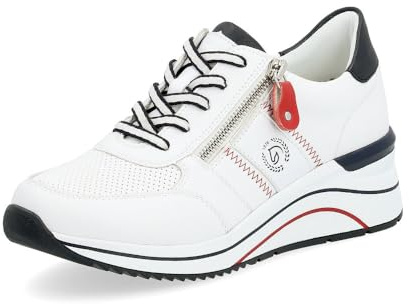 Remonte Chaussures à Lacets pour Femmes D0T04, Pointure:42 EU, La Couleur:Blanc