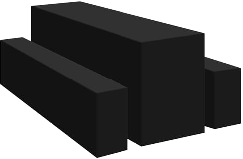 YMHPRIDE Schwarz Elastische Biertischhussen Bierbankhusse und Tischdecken, 70 cm Tischbreite,Bierzeltgarnituren 220 x 70 x 75 cm für Gartenbankett-Gartenmöbel.（3 Packungen）