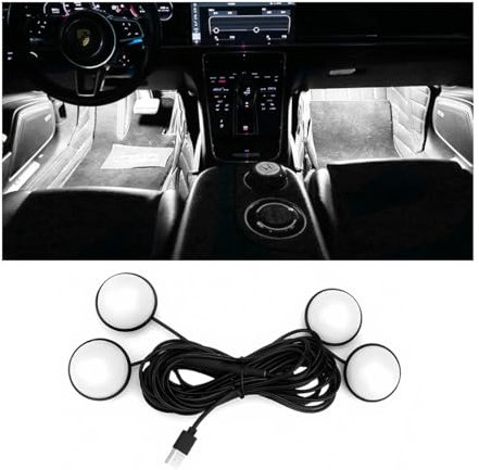 CGEAMDY Auto LED Innenbeleuchtung, LED Atmosphäre Licht Auto Innenraumbeleuchtung, Innenraum Autolichter Autos Led-Streifen Licht, Universelle Automobiles Innenraum Dekoration Zubehör(Weiß)