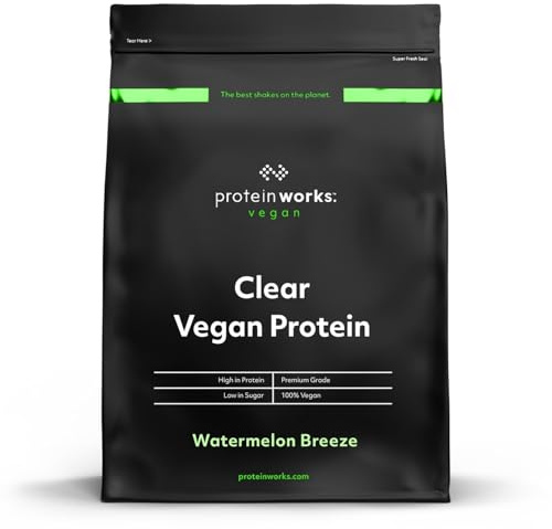 Protein Works - Proteína vegana transparente, bebida refrescante alta en proteínas, 18 batidos, sandía, 270 g