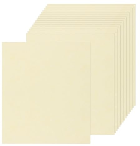 Rebower 25 Sheets Parchment Paper Aged Look Stationery 90GSM Vintage Paper Sheet, [for Certificate, Invitation, Envelope] - 8.5 x 11 Inch/Cream Ye llow