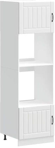 vidaXL Oven Cabinets 2 pcs Kalmar White Engineered Wood 60x57x207cm - Adjustable Feet, Compact Kitchen Storage