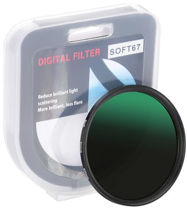 PATIKIL 67mm Nebelfilter, Traumhaft weicher Diffusionsfilter Nebel-Effekt | Kameraobjektivfilter Slim Optisches Glas mit Objektivdeckel für Video Vlog Porträtfotografie, Schwarz
