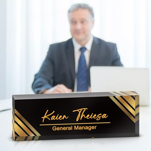 Placa de nombre de escritorio de acrílico personalizada, montaje sobre la mesa, decoración de oficina multipropósito, ideal para jefe, enfermera, maestro, regalo de aprecio para empleados (Estilo 15)