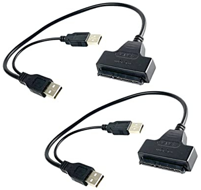 IWOWHERO Câble USB 2.0 Vitesse de Transmission 480mb/s Matériau Abs et Cuivre vers Disque Dur Serial Ata 2.5 Pouces, 2pcs Compatible Disque Dur et Ordinateur Portable