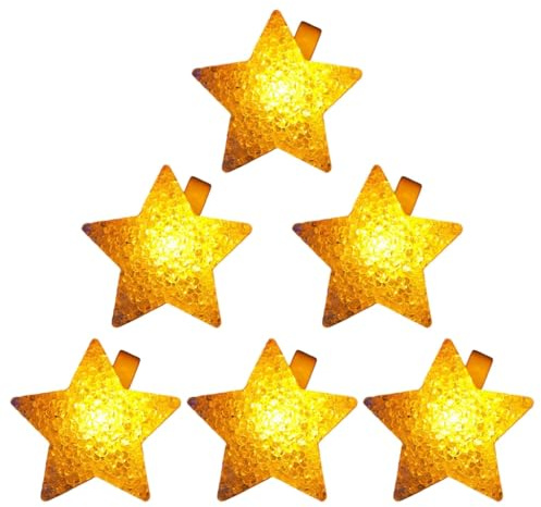 Confezione da 6 braccialetti luminosi a LED luminosi con stella per bambini e adulti, per feste divertenti