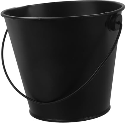 WEKADRIN Cubo De Grasa para Barbacoa Al Aire Libre, Recipiente Resistente De Hojalata 8x10,5x12 Cm, Accesorio Práctico para Recogida De Aceite Parrilla, Color Negro