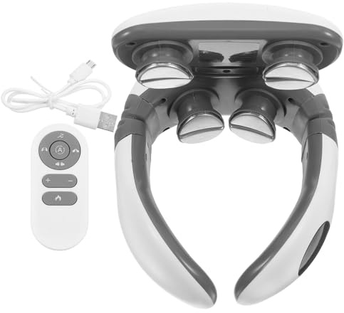Milisten Nackenmassagegerät mit 4 Massageköpfen und 9 Intensitätsstufen zur Schultermassage Kabellos mit 600 Mah Akku für Entspannende Massage Beim Fernsehen und Reisen