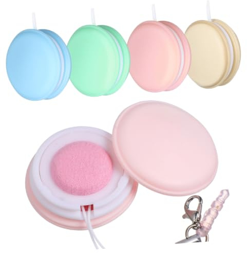 4pcs Macaron Screen Cleaner Silicone Pp Cleaner with Lanyard | Attachable Keychain Buckle, Lid Included, Removes Smudges on Laptops and Computer Screens Random Color
