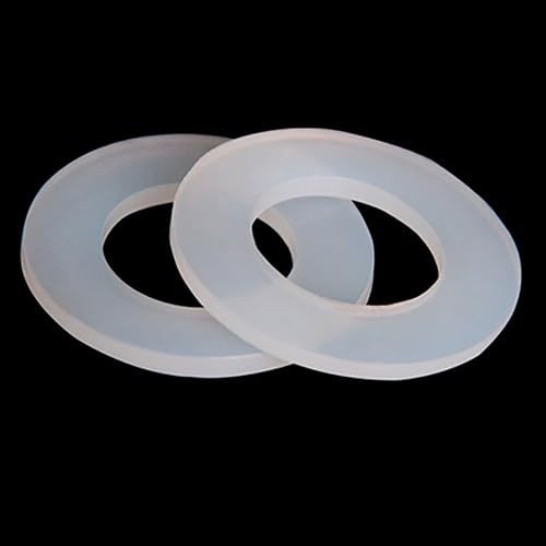 2 Stück flache Silikondichtungsscheiben, 2,5 mm Dicke for 20–50 mm Rohrverbindungen – langlebige weiße Silikondichtungen(32mm)