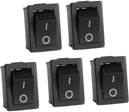 edi-tronic 5X Wippschalter eckig klein 2-polig 250V 6A EIN/AUS Snap-In Montage 19,5x13mm SK21-101
