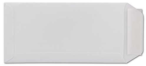Briefumschläge DIN Lang - 100 Stück - Weiß mit seitlicher Verschlusslasche - Haftklebung - 220 x 110 mm - 100 g/m² - moderne Umschläge für Einladungen, Promotions, Giveaways